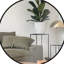 Miroir rond de 24 po avec cadre en métal noir pour mur de salle de bain - verre HD, cadre en aluminium rouillé, film incassable, livré avec outils d'installation, crochets renforcés en alliage de 4 mm, procédé simple