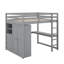Lit mezzanine double avec bureau, tablettes et tiroirs-722669184