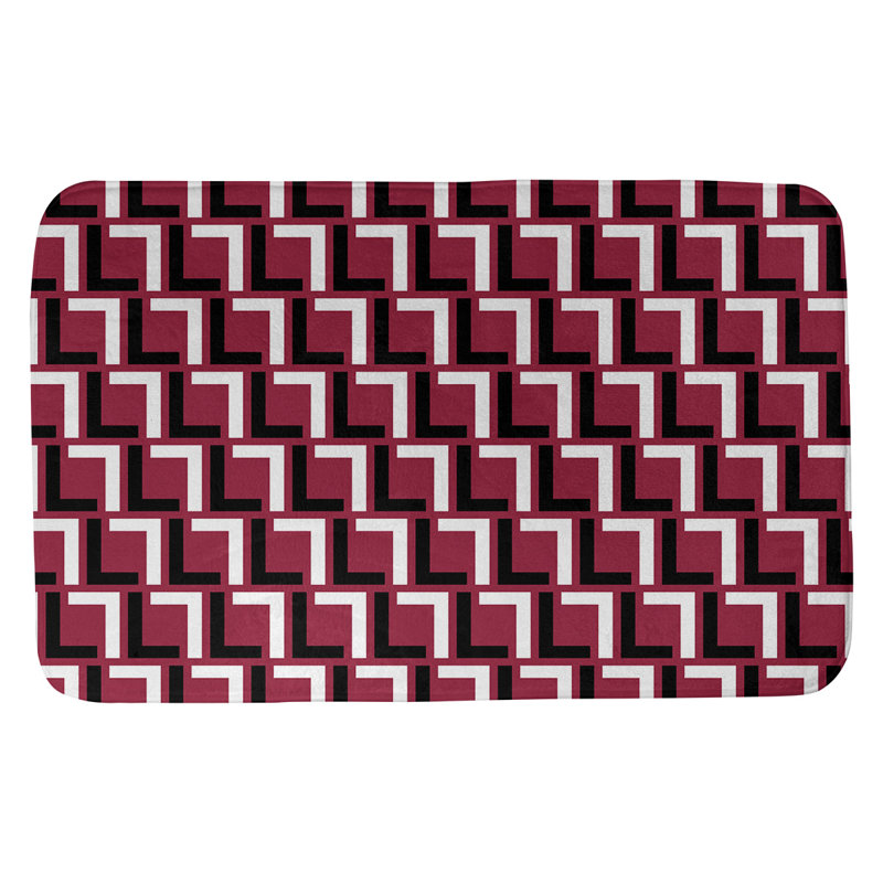 Tapis pour salle de bain Baltimore, l 17 po x L 24 po, Red/Black/White
