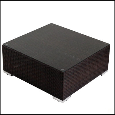 SANTA ROSA Outdoor Coffee Table With Tempered Glass And Durable Aluminum Frame, Perfect For Patio And Garden