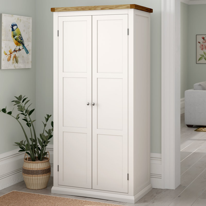 Sancerre 2 Door Wardrobe, White/Silver