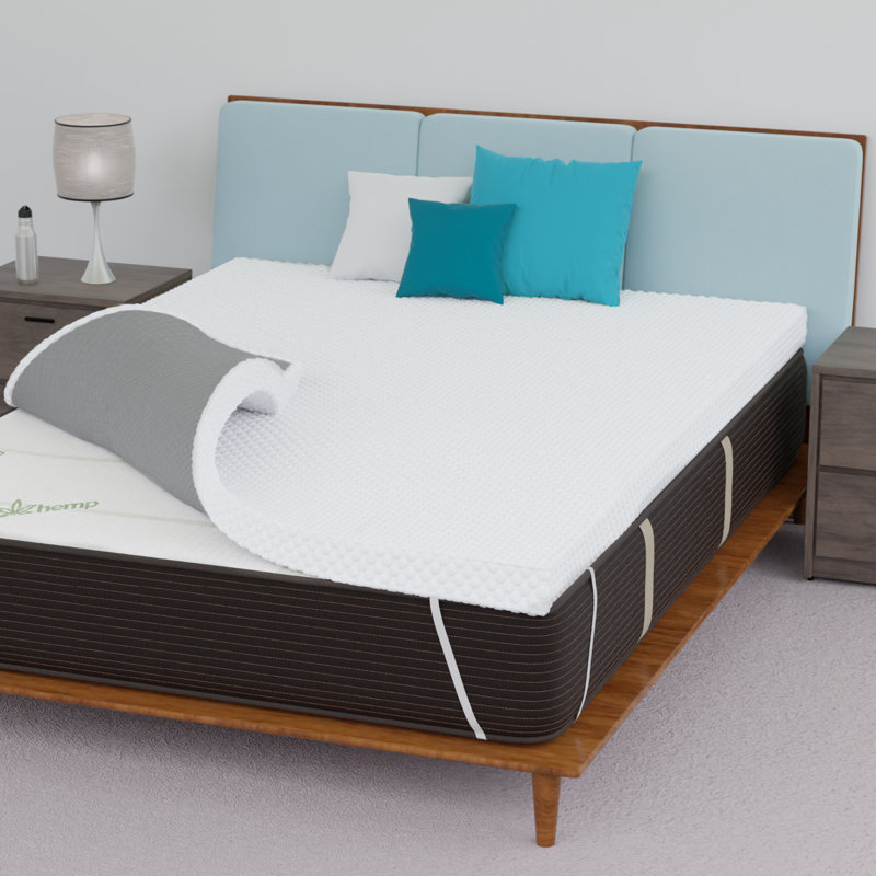 Zenwave 3" Memory Foam Topper With Coppercell and Washable Cover, Queen