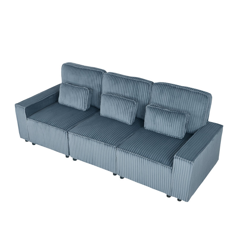 Canapé rembourré de 99 po Belmont, gris, Gris