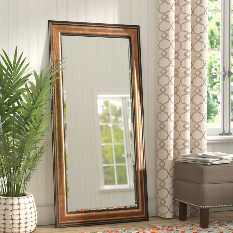 Miroir biseauté pleine grandeur traditionnel, H 66 po x l 31 po, Bronze du Canyon