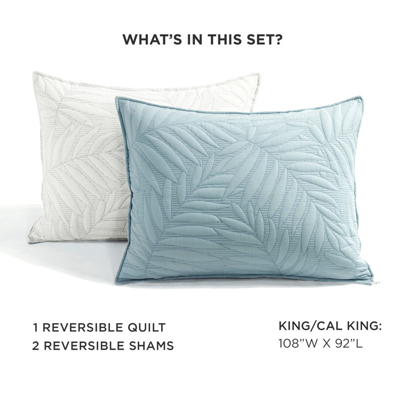 Bedding, King Quilt + 2 King Shams, Blue