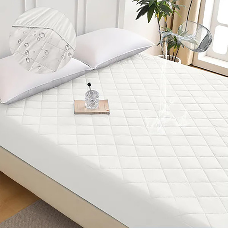 Protège-matelas imperméable à motif de losanges, Twin, Marine