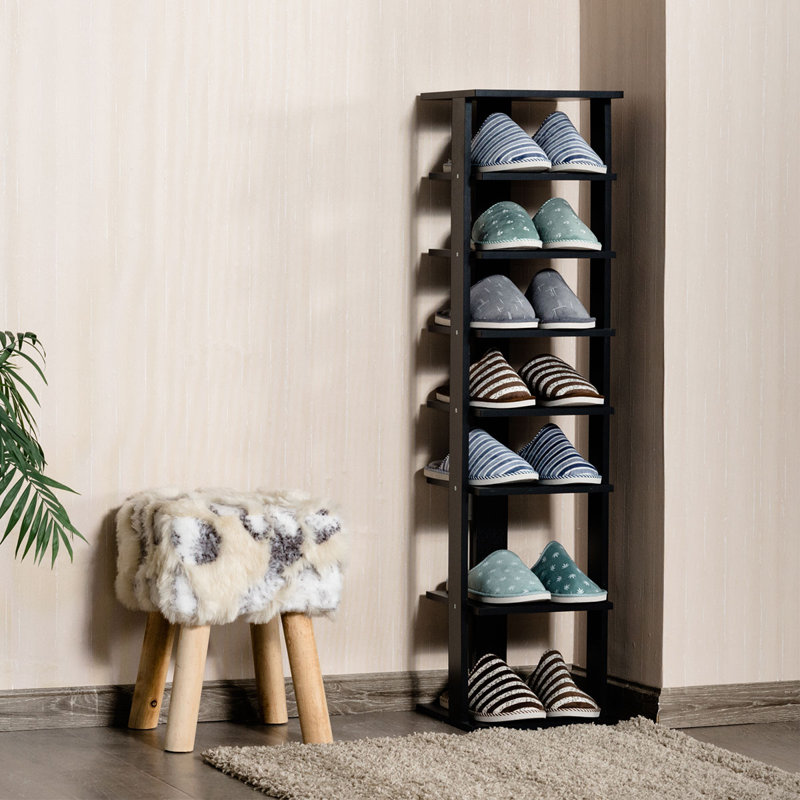 7 Pair Shoe Rack, Black