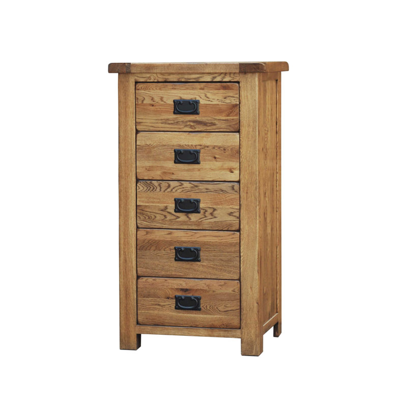 Auckland Solid Wood 56cm W 5 - Drawer Chest of Drawers