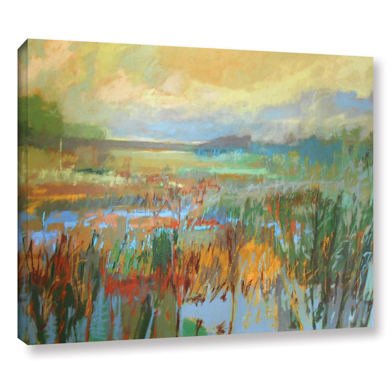 "Marsh in May" par Jane Schmidt - reproduction d'art sur toile tendue, H 18 po x l 24 po