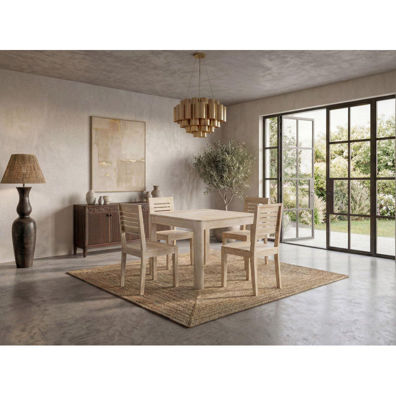 Mango Dining Table with Wood Base