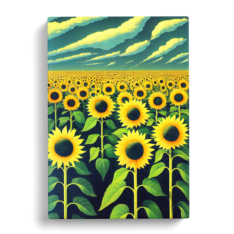 Dag Sunflower Field - Wrapped Canvas, 60cm H x 40cm W x 3cm D