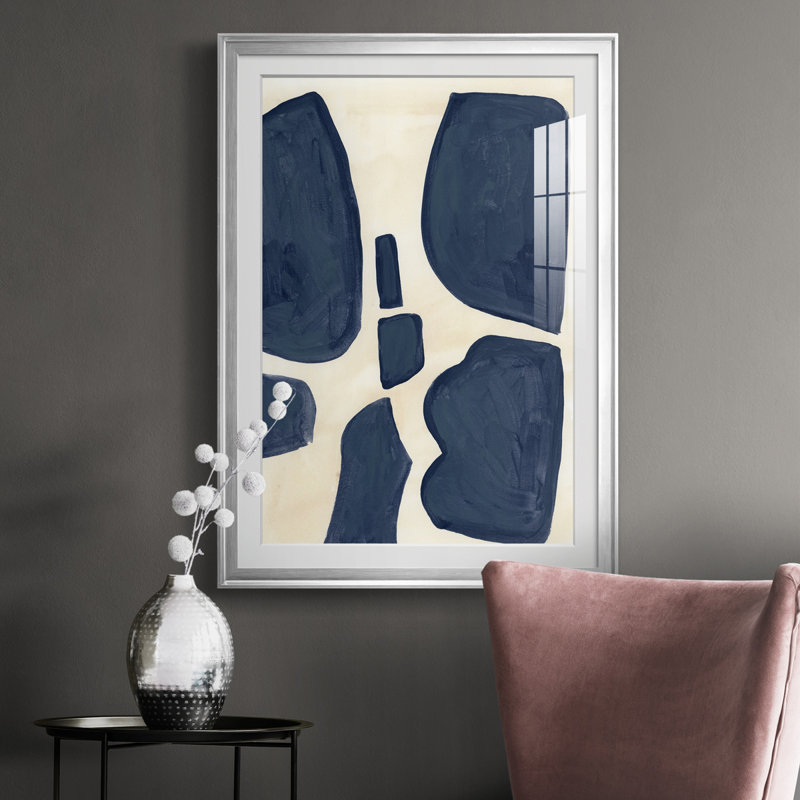 Bleu pièces II - reproduction de cadre photo, H 24,5 po x l 18,5 po x P 1 po, Argent