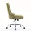 Chaise de bureau pivotante réglable, chenille moderne rembourrée avec bouton, base en métal, assise large, garniture cloutée décorative fabriquée à la main, éponge à rebond élevé-132960761-132960764