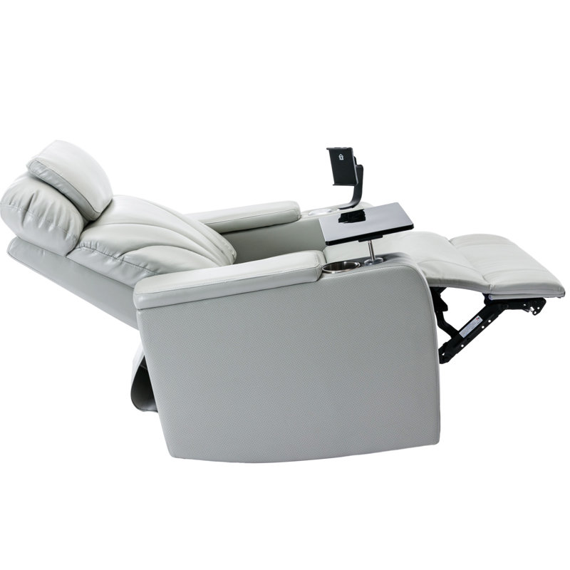 Fauteuil inclinable électrique Premium, Similicuir gris clair