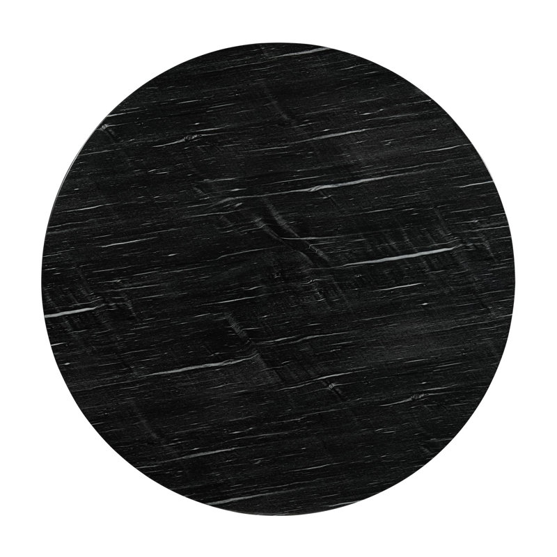 Odette 48" Round Black Marble Dining Table