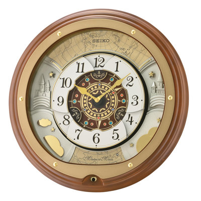 QXM381BRH Melodies In Motion Clock, Brown