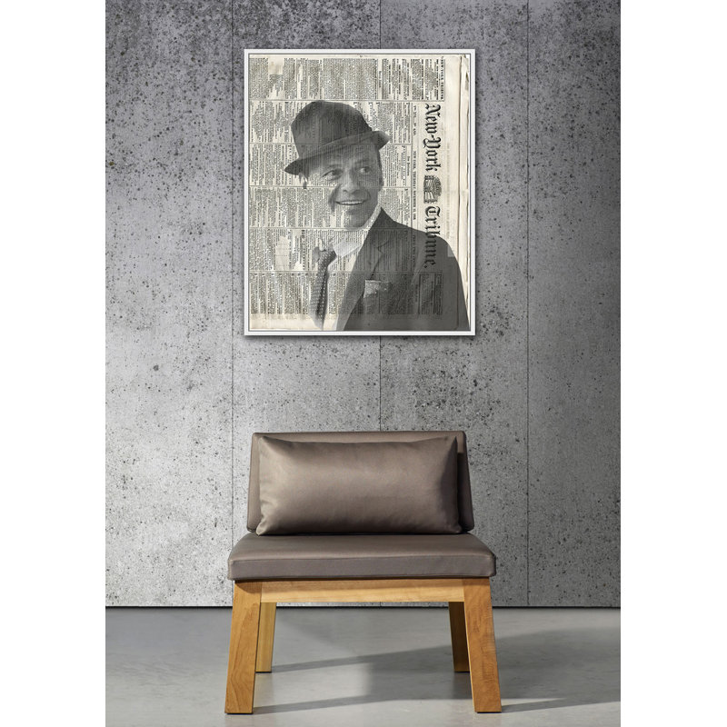 Sinatra - cadre flottant, impression sur toile, Cadre blanc, H 32 po x l 26 po x P 2 po
