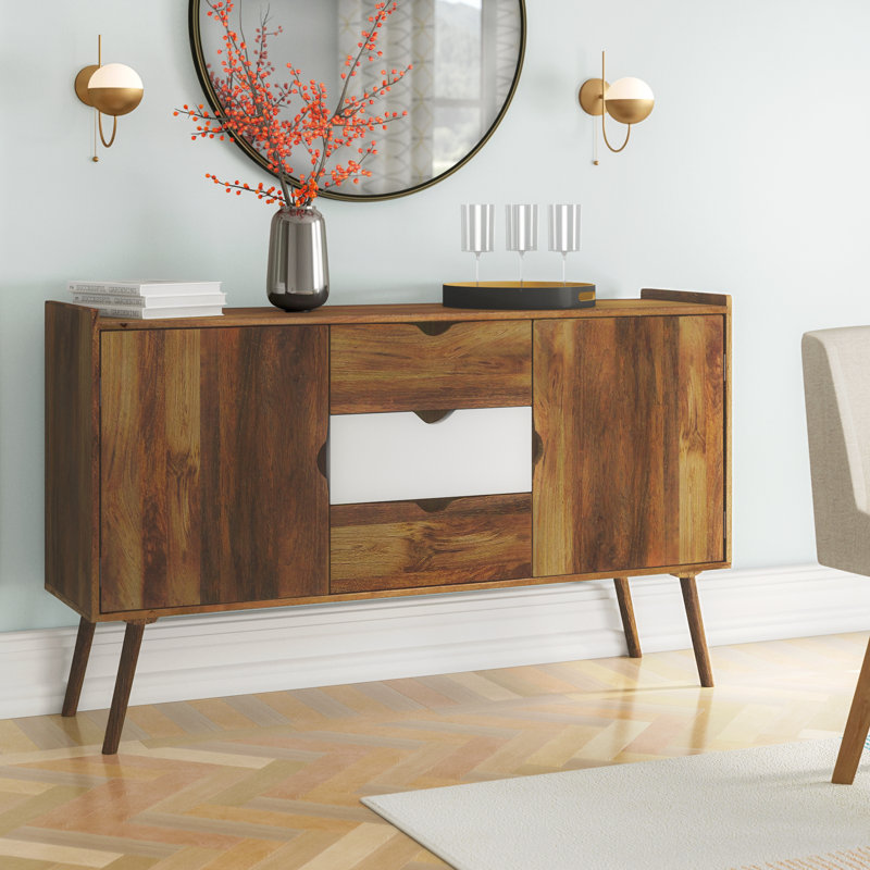 Rousseau 150cm Sideboard, Brown/White