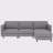 107.8'' Large Size 3 Seater Sofa Couch, L-Shaped Sofas with Movable Ottoman, Arm with Pockets,Modern Fabric Couches for Living Room, Apartment, Office-1384891044