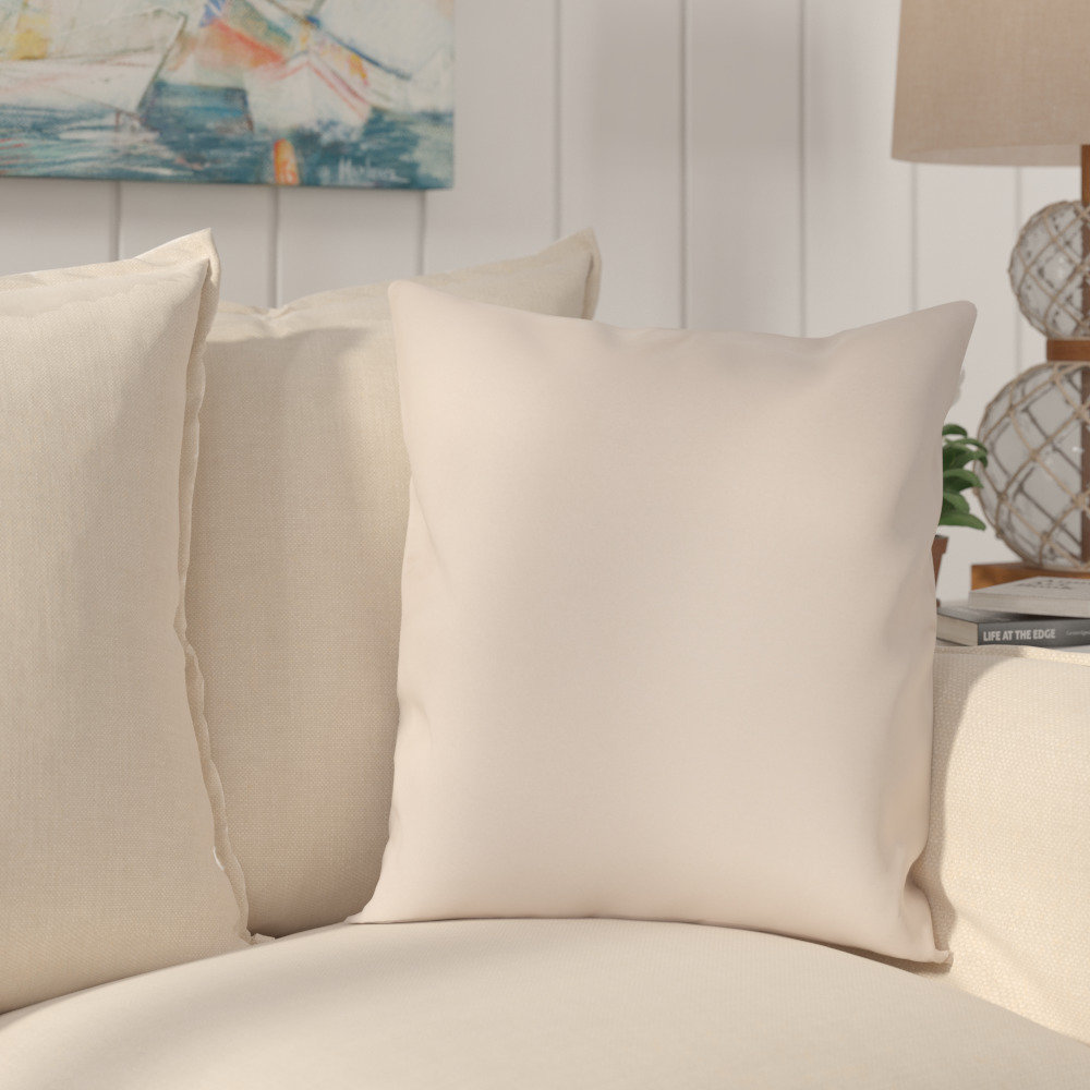Jessica 20" x 20" Sunbrella® Throw Pillow, Seascape Sand