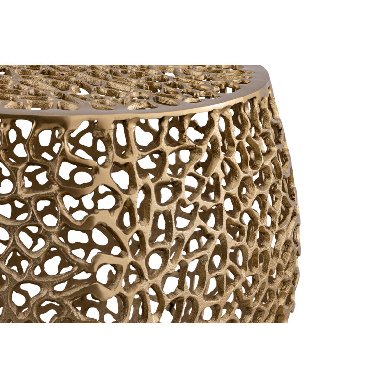 Table d'appoint scintillante dorée avec aluminium - ajout de salon contemporain élégant et moderne, Doré