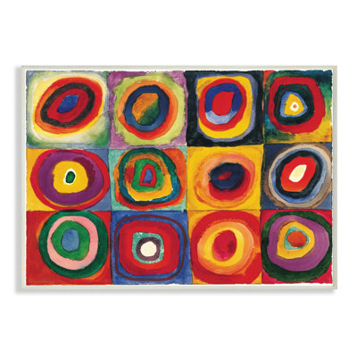 " Abstract Circle Pattern Red Yellow " by Wassily Kandinsky