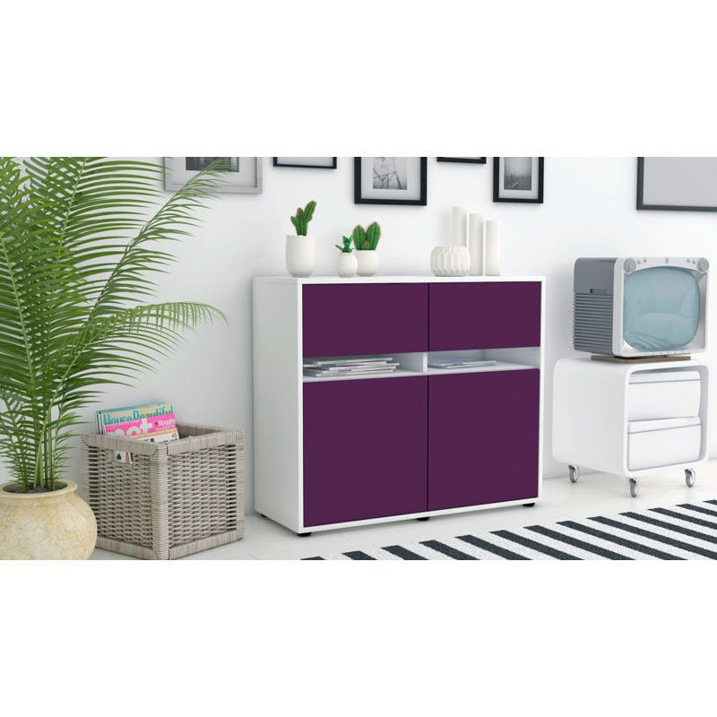 Racine 92cm Sideboard, White/Purple