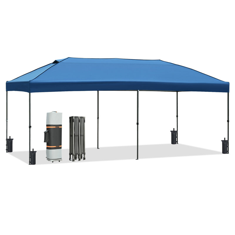 Auvent 10 X 20 avec parois latérales, Bleu