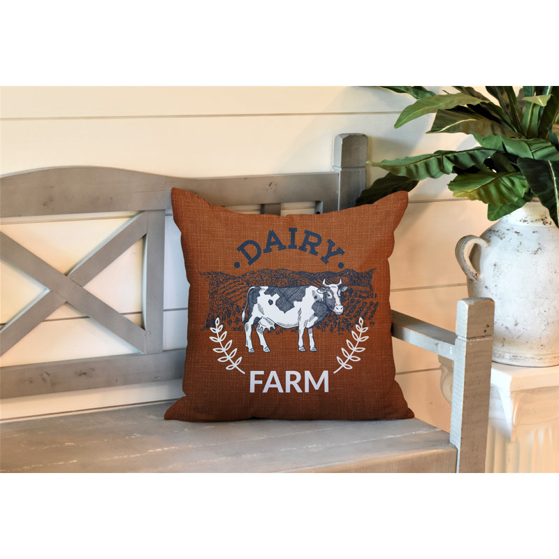 Oreiller intérieur / extérieur Bety Barnyard, L 19 po x H 19 po, Orange brûlé