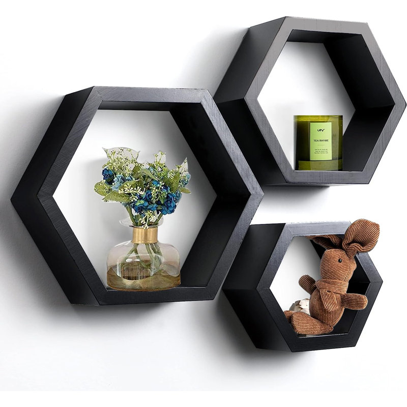 Tablette flottante hexagonale 3 pièces Lashundra
