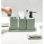 Ensemble d'accessoires de salle de bain - Porte-brosse à dents en céramique, distributeur de lotion / savon, tasse, porte-savon, porte-coton-tige-373561395