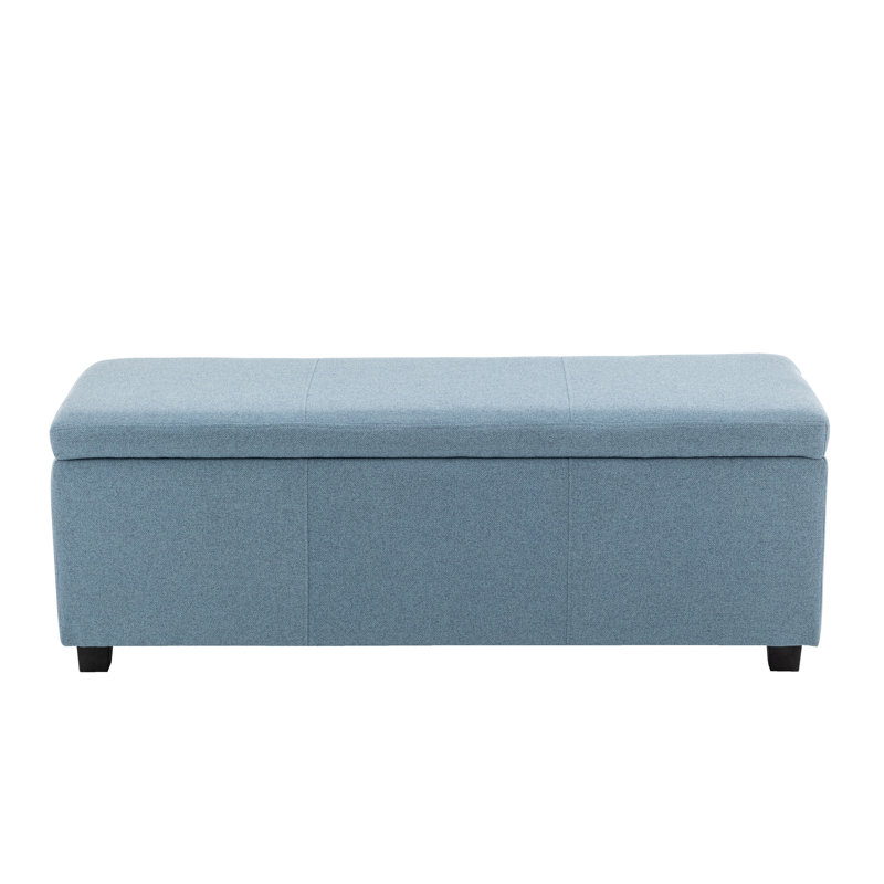 Latitude Run® Ved Fabric Rectangular Storage Bench, Blue