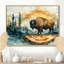 Bison américain dans un paysage d'été II - Bison, art mural pour le salon-1842245297-1842245265-1842245184