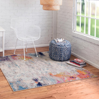Tapis beige à motif abstrait Keimar