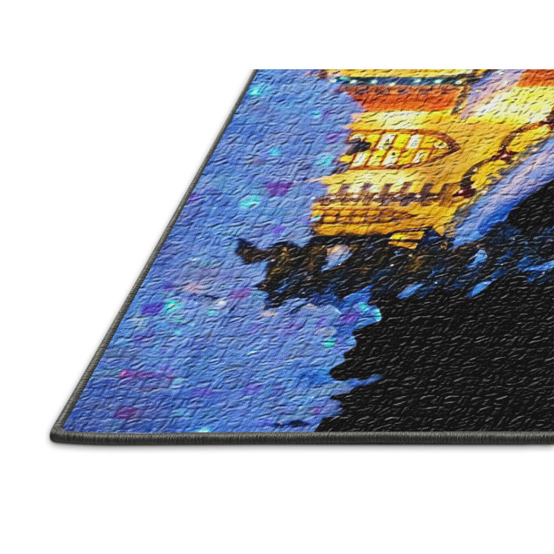 Tapis bleu zone arrière-plan, Rectangle 3 pi x 5 pi
