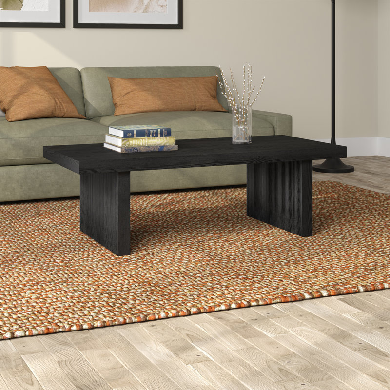 Aleona Wide Rectangular Coffee Table, Black