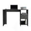Bureau d'ordinateur Odessa avec tiroir simple et armoires de rangement ouvertes, finition chêne fumé