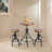 Kapresha Pine Round Solid Wood Top Metal Base Dining Table