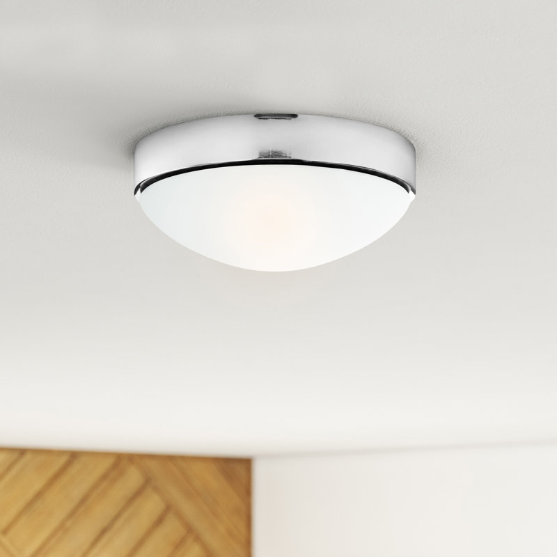Plafonnier encastré 1 lumière DEL 13 po, Chrome poli