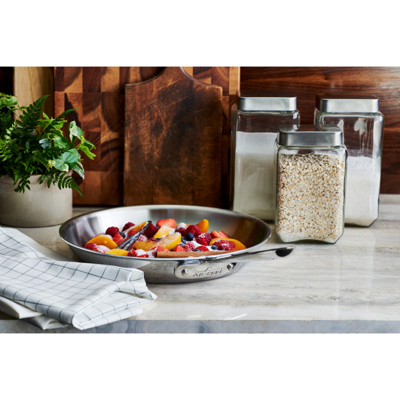All-Clad D3® Stainless Steel Frying Pan with Lid, 10" Diameter