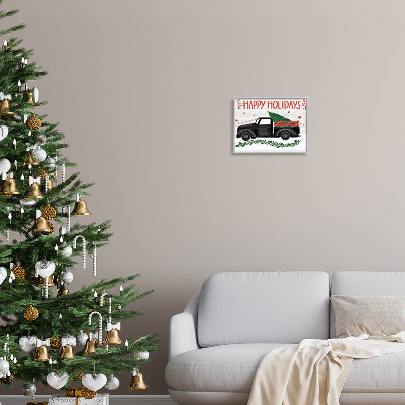 Joyeuses Fêtes, arbre de Noël at-229, H 11 po x l 14 po x P 1,5 po, Estampe numérique Farmhouse