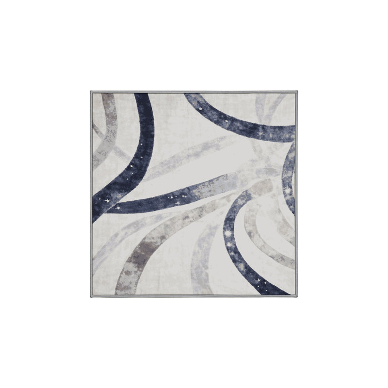 Tapis gris lavable à la machine, Carré 6 pi