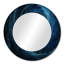 «Blue Swirl Wave Spiral V», décor de miroir mural unique à spirales abstraites, grand miroir rond bleu, impression d'art en métal-99621598
