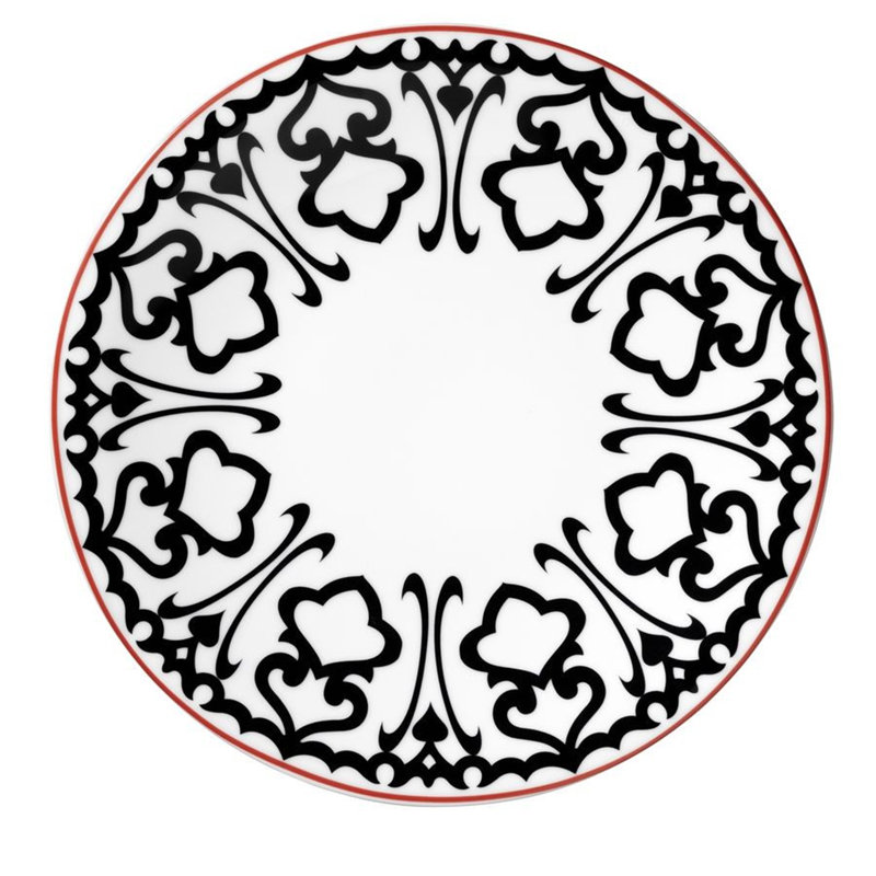 Service de table 24 pièces, service pour 6 Mattapan, Blanc/noir/rouge