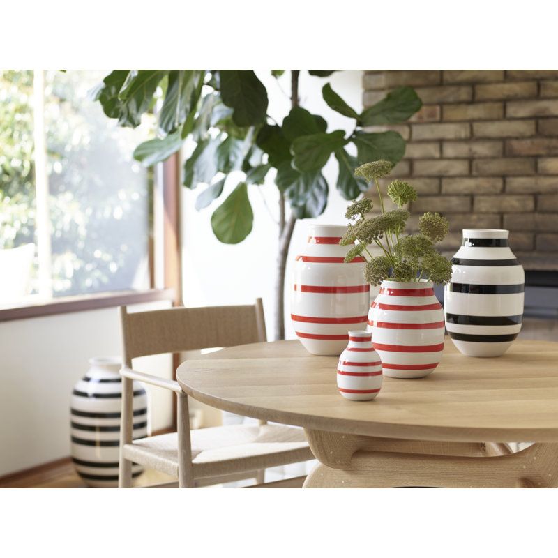 Vase en cadeau, Blanc / noir, H 12,2 po x l 7,5 po x P 7,5 po