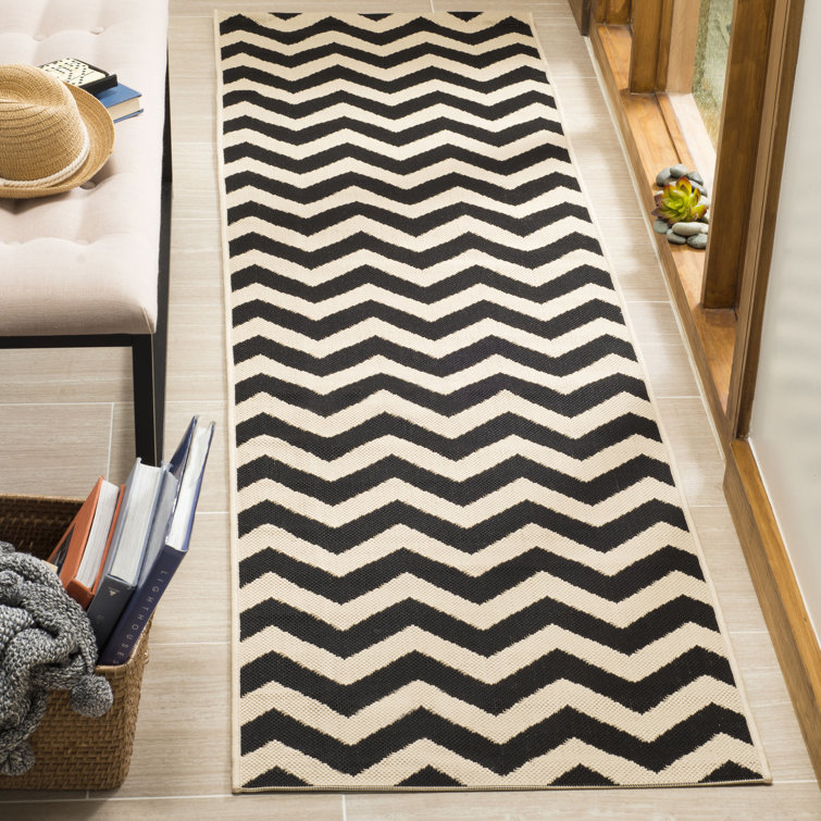 Tapis noir / beige en coton Arneshia