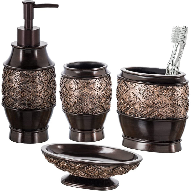 Bathroom Accessory Set, Brown