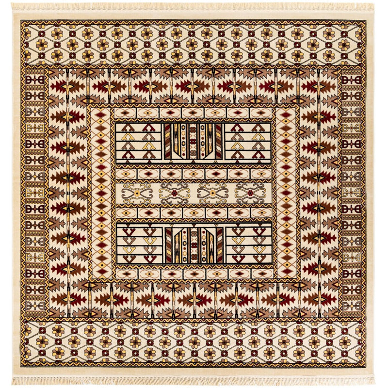 Tapis beige Aucun, Carré 10 pi