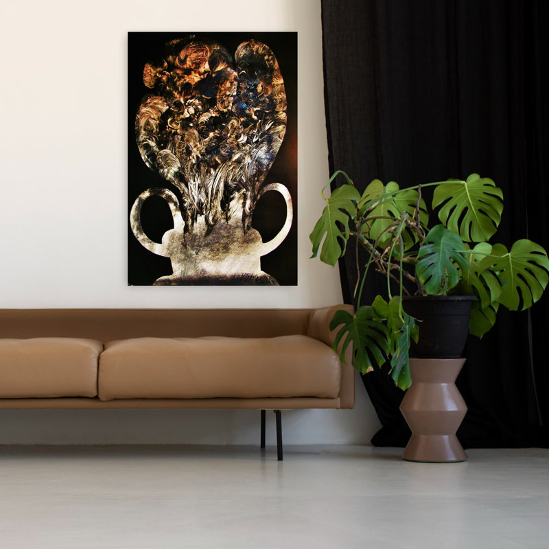 Vase abstrait, art mural contemporain, H 48 po x l 32 po