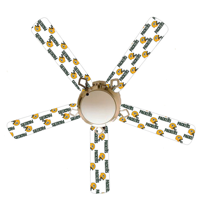 Ventilateur de plafond à pales encastrées 52 5 avec chaînette et ensemble d’éclairage inclus, Green Bay Packers